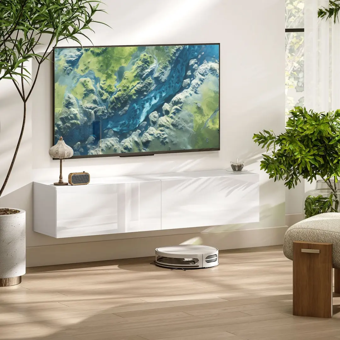 Homcom TV-meubel 140x33x29,8cm - Wit - afbeelding 6 van 6