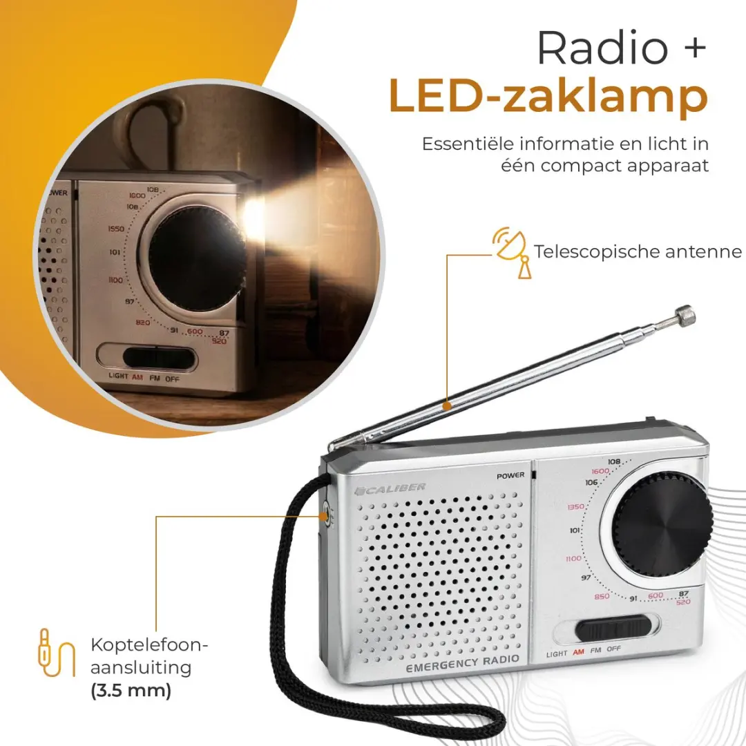 Caliber HPG311R Noodradio - Zilver