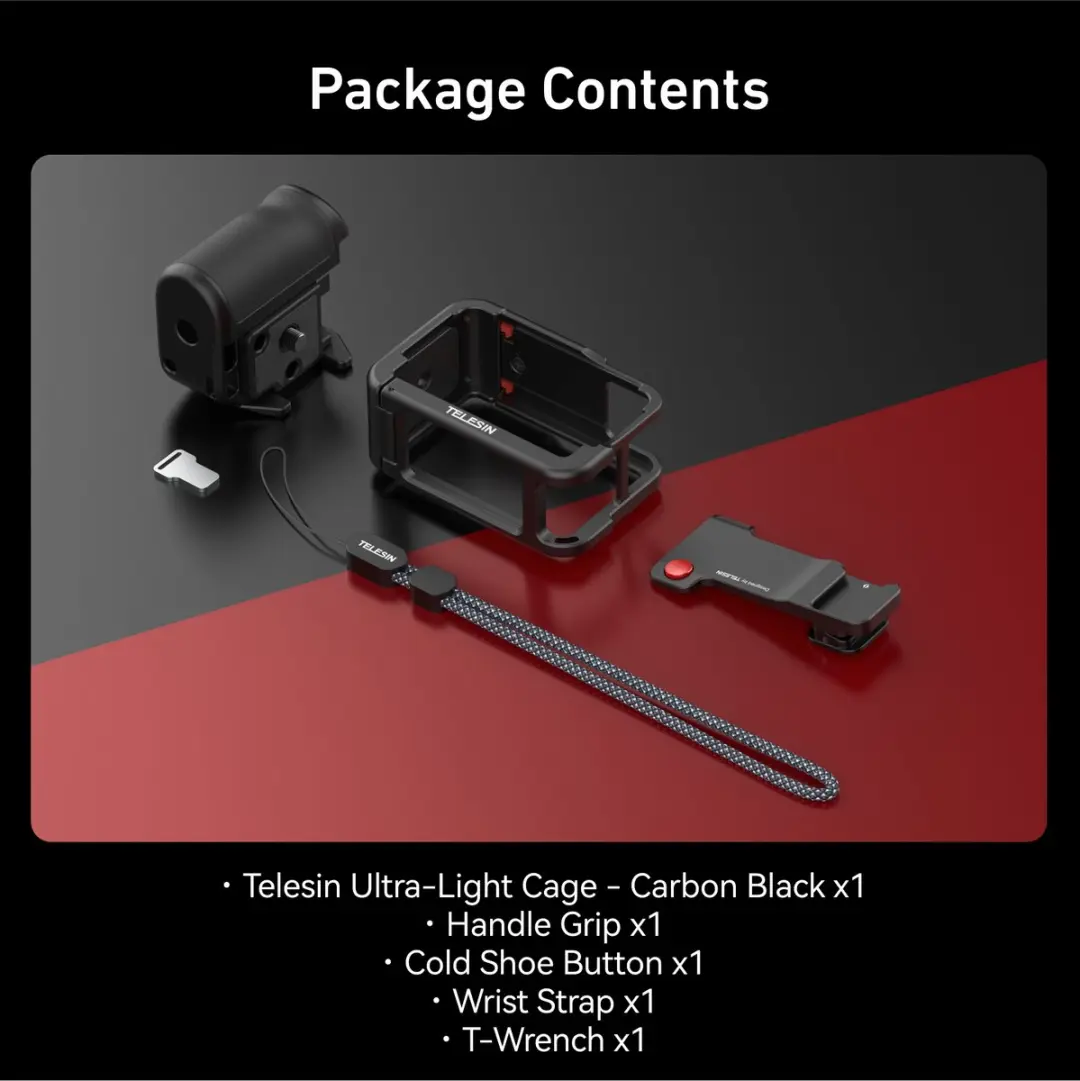 Telesin Street Photography Grip DJI Osmo Action 3/4/5 - S6-FMS-22-TDJ - Zwart - afbeelding 2 van 6