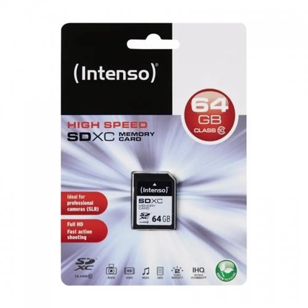 Intenso 3411490 SDXC Geheugenkaart 64GB - Klasse 10