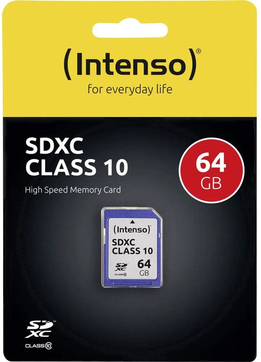 Intenso 3411490 SDXC Geheugenkaart 64GB - Klasse 10