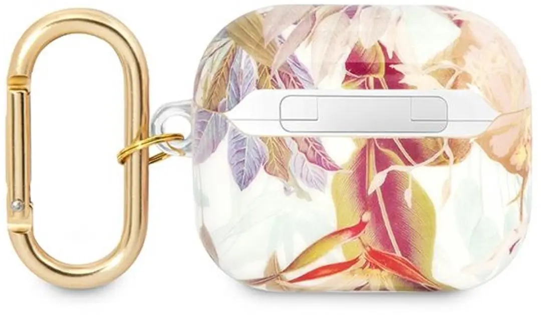 Guess TPU Flower Print Hoesje Apple AirPods 3 - Paars