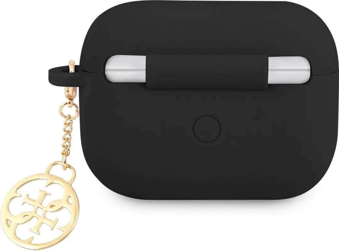 Guess Charms Silicone Hoes AirPods Pro 1 - Zwart