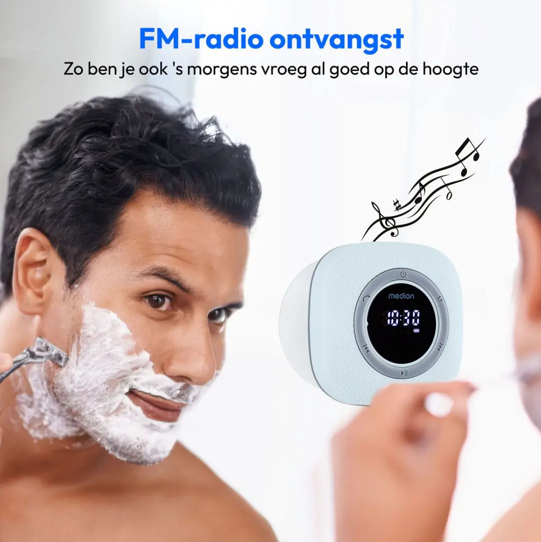 Medion MD43884 Doucheradio - Bluetooth - IPX6 - Blauw