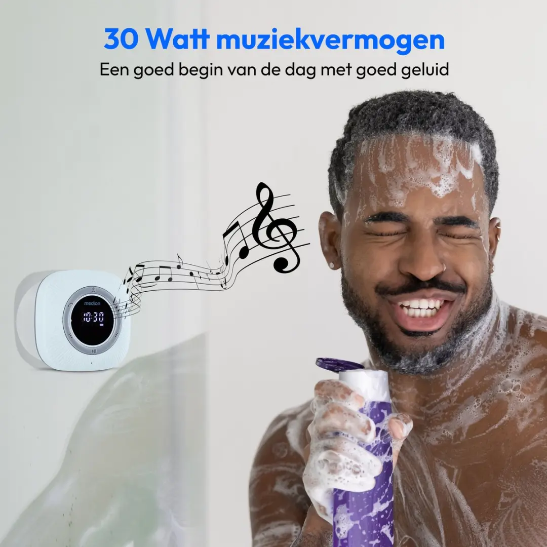 Medion MD43884 Doucheradio - Bluetooth - IPX6 - Blauw