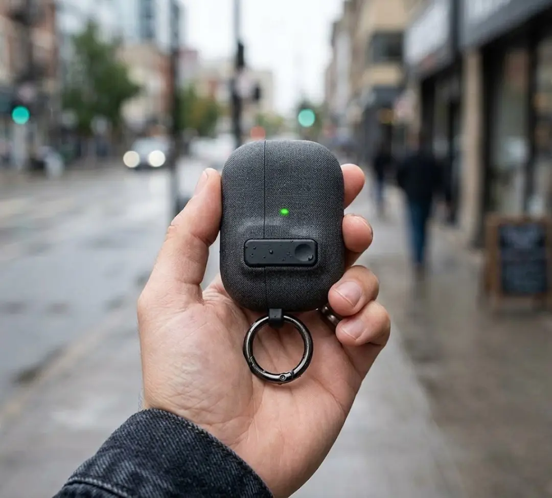 NUVEX Beschermhoes AirPods Pro 3 Donkergrijs - met Sleutelring