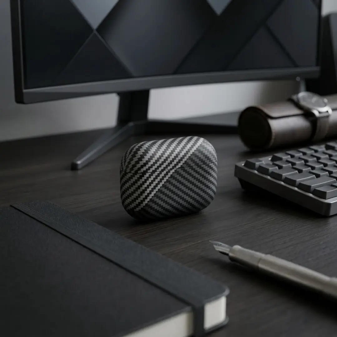 NUVEX Carbon Fiber Hoesje AirPods 4 - Diepgrijs