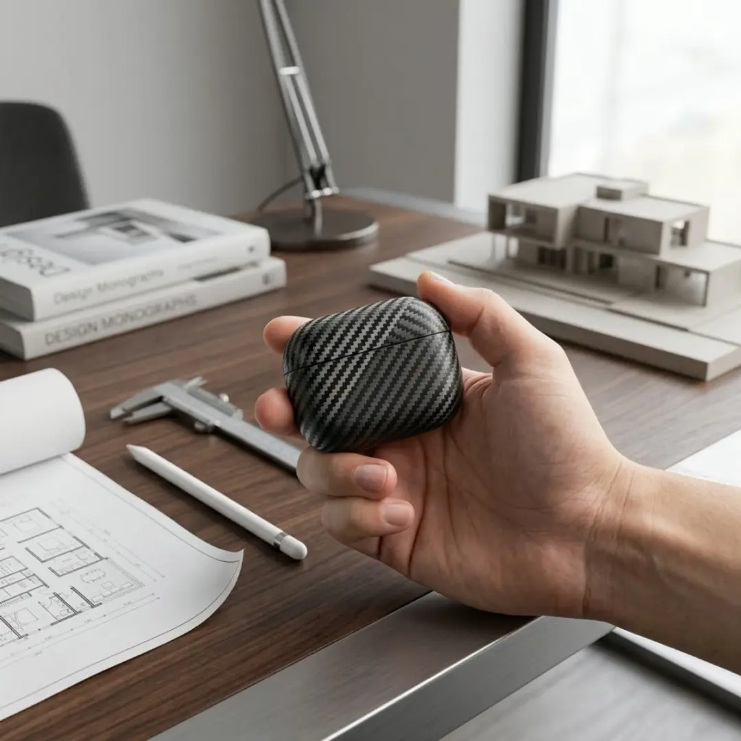 NUVEX Carbon Fiber Hoesje AirPods 4 - Diepgrijs