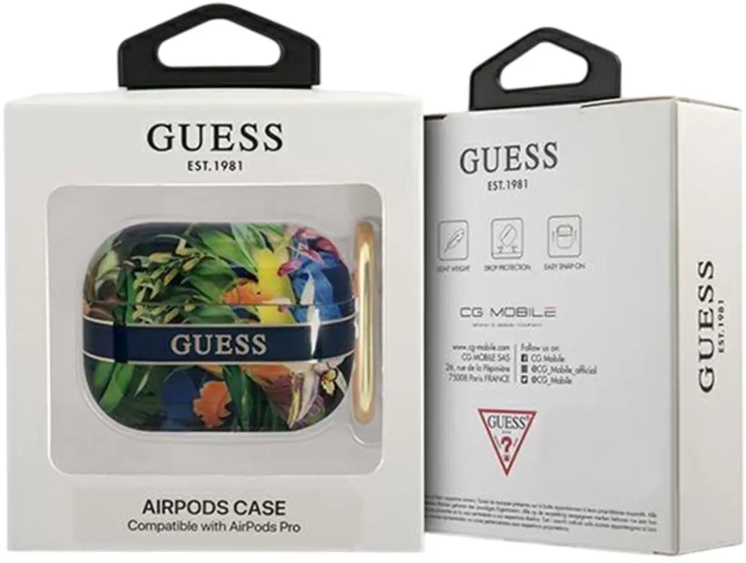 GUESS TPU Hoesje Apple AirPods Pro 1e Gen - Blauw Multicolor