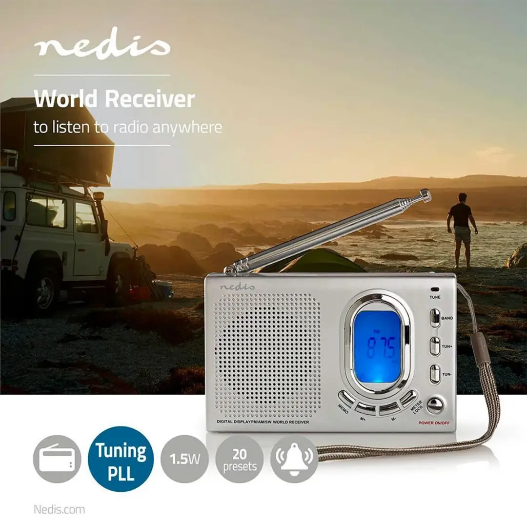 Nedis RDWR1000GY Wereldradio - Grijs