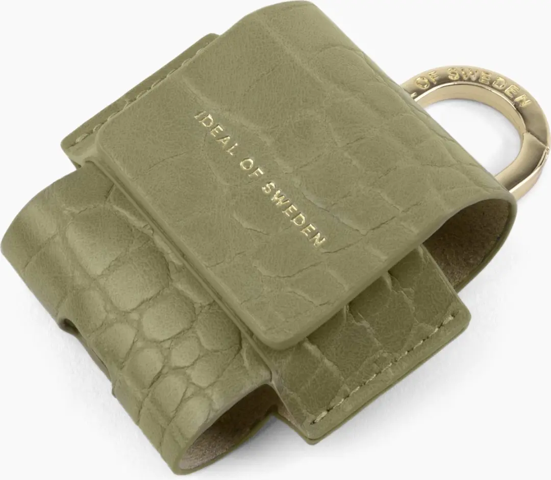 iDeal of Sweden Flo Hoesje AirPods 1/2 - Sage Croco - Karabijnhaak