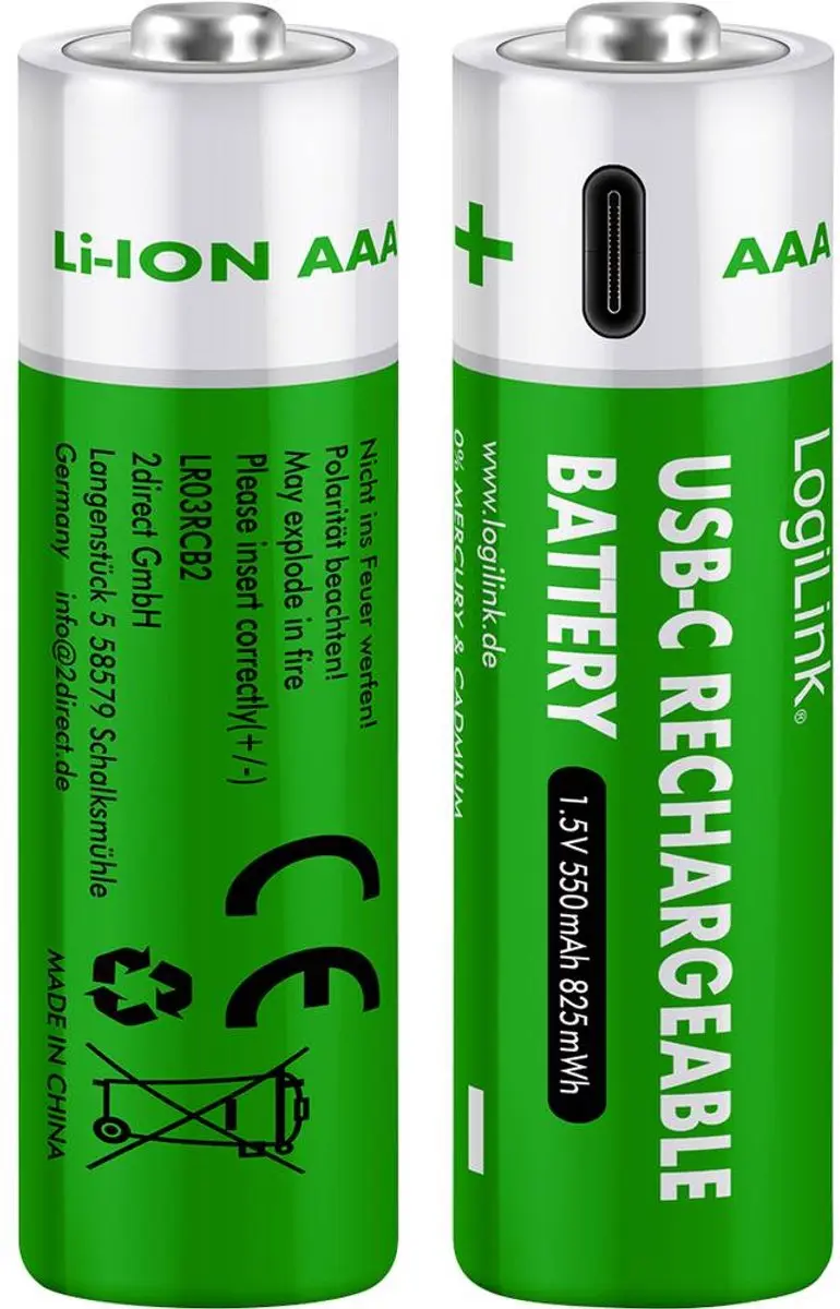 Logilink LR03RCB2 AAA Oplaadbare Batterijen