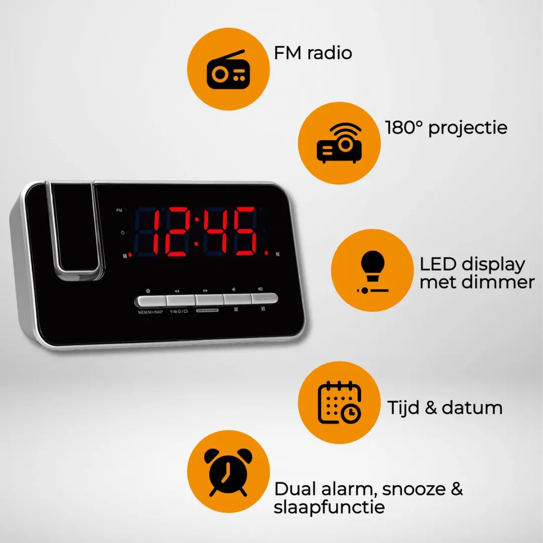 Denver CRP618 Wekkerradio Projectie - Zwart