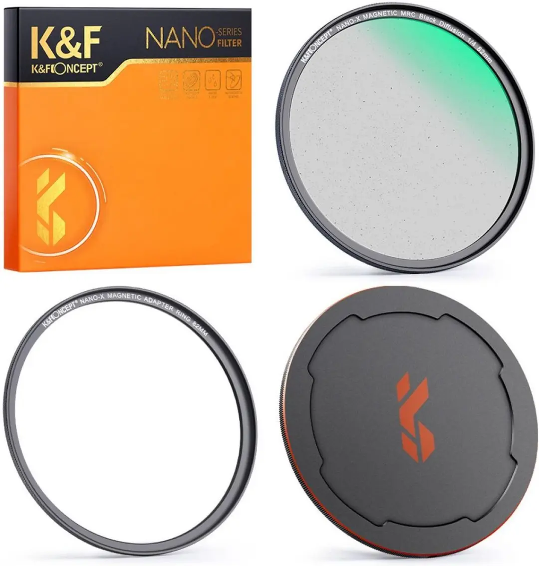 K&F Concept 1/8 Black Mist Filter Nano X 82mm - Zwart