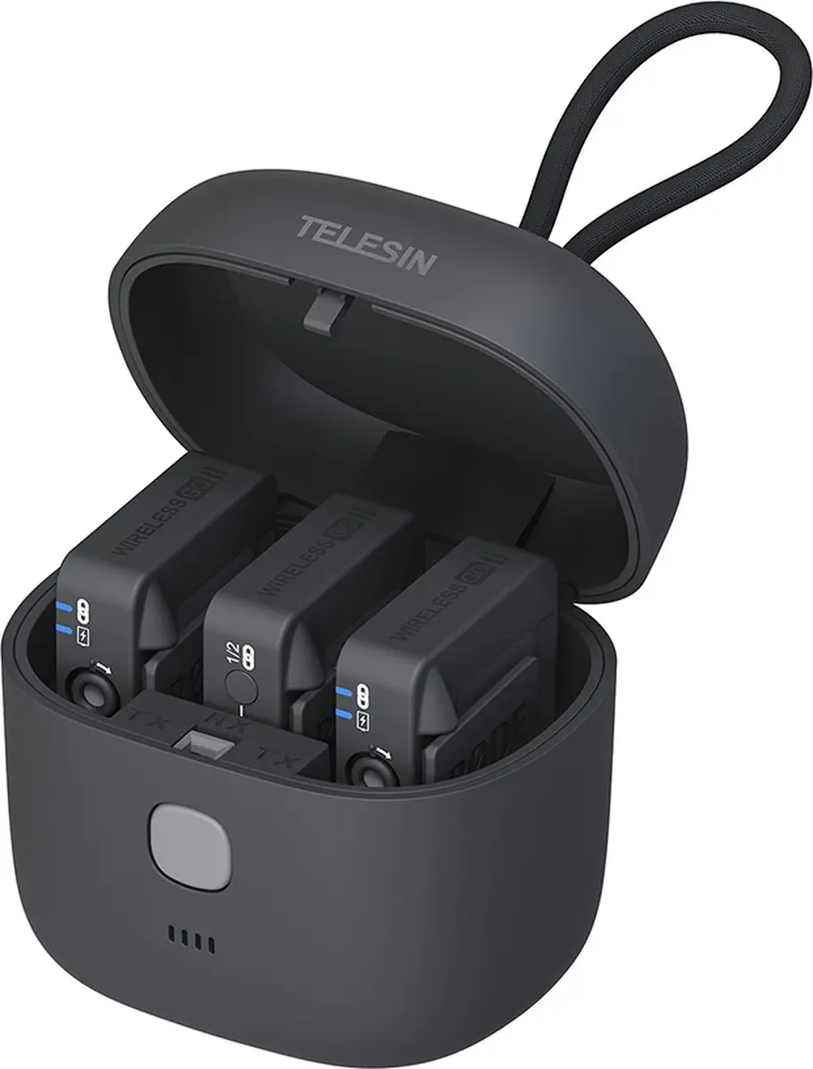 Telesin Allin Oplaadbox RØDE Wireless GO II - 4000mAh Powerbank - Donkergrijs - afbeelding 4 van 6