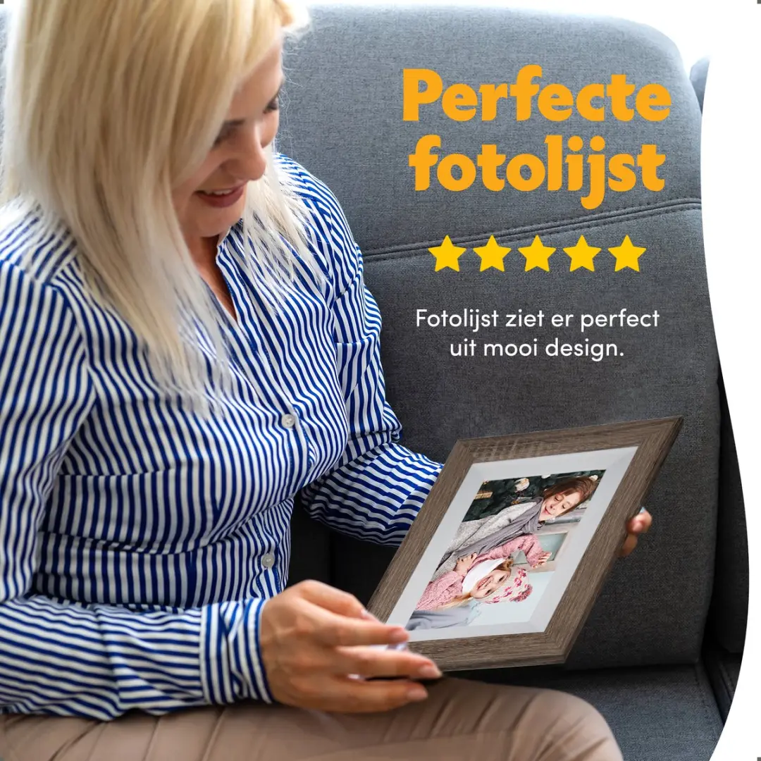 Pora&Co Digitale Fotolijst 233633671 - 8 inch HD IPS Touchscreen - Wit/Bruin - afbeelding 6 van 6