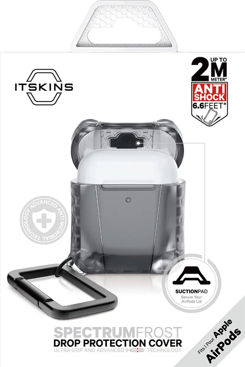 Itskins Spectrum Frost Cover Apple AirPods 1/2 - Zwart AP55016502