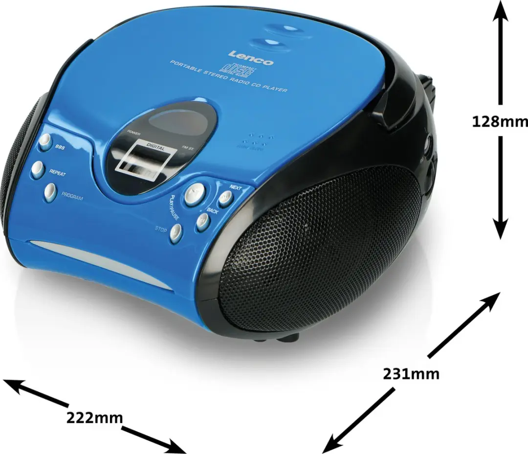 Lenco SCD-24 Draagbare CD Speler Blauw