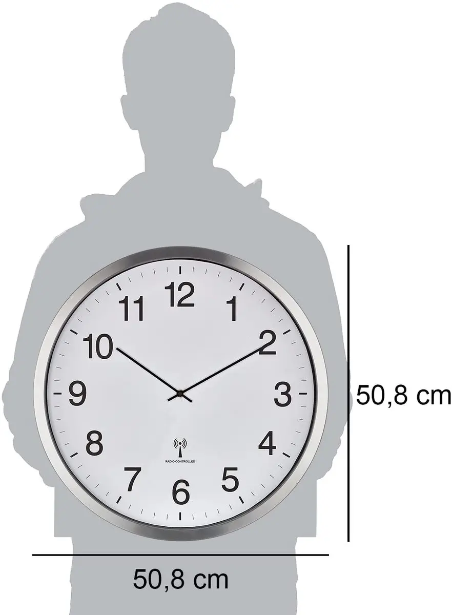TFA Dostmann 60.3548.02 Wandklok - Zendergestuurd - Wit/Zilver