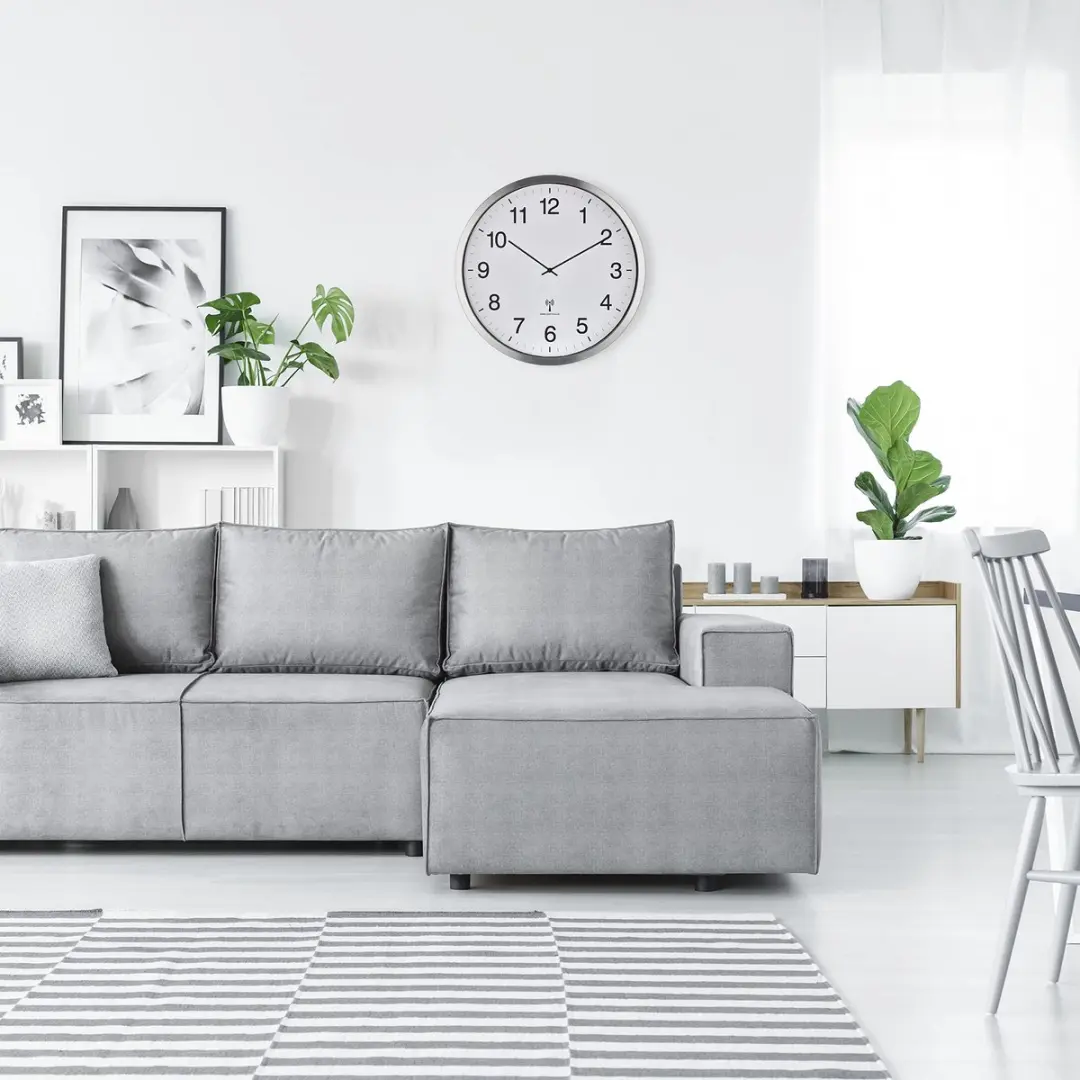 TFA Dostmann 60.3548.02 Wandklok - Zendergestuurd - Wit/Zilver