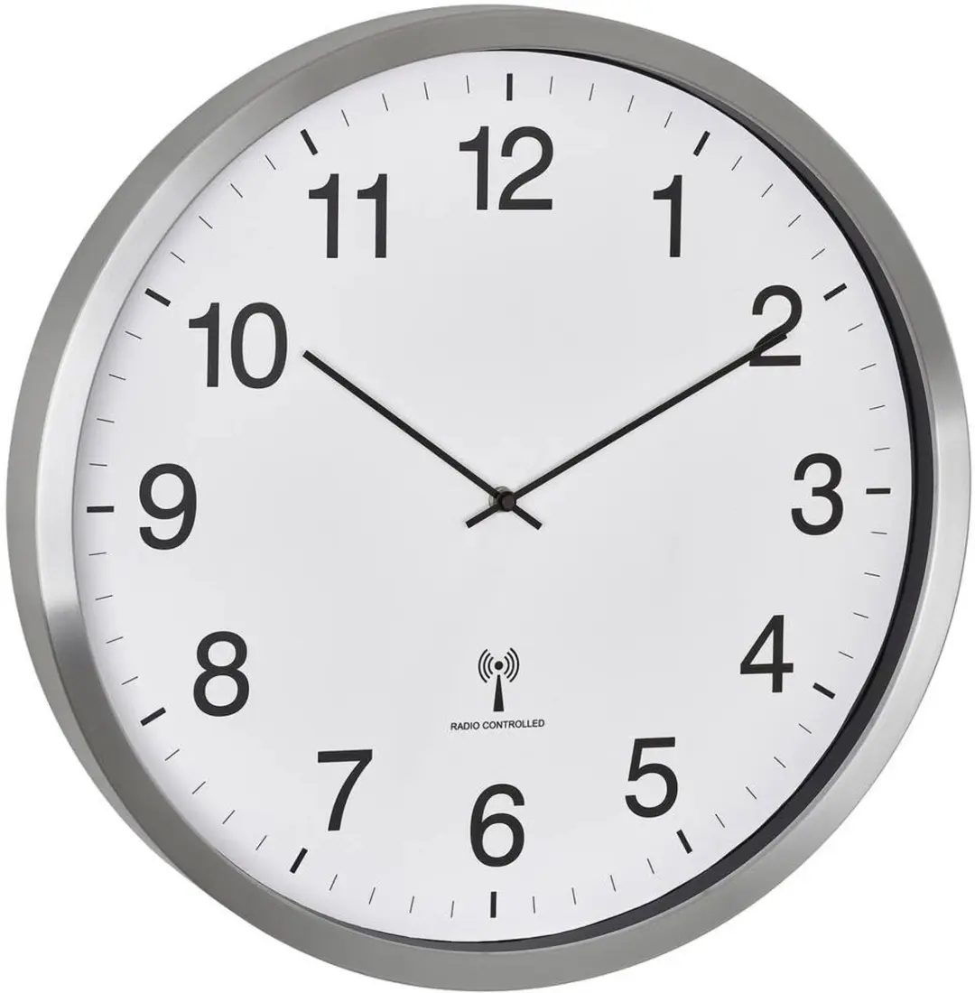 TFA Dostmann 60.3548.02 Wandklok - Zendergestuurd - Wit/Zilver