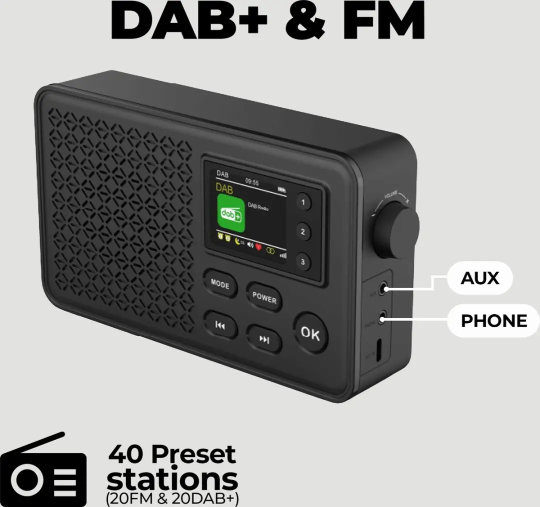 Denver DAB57 DAB+/FM Radio - Bluetooth - 10W - Zwart