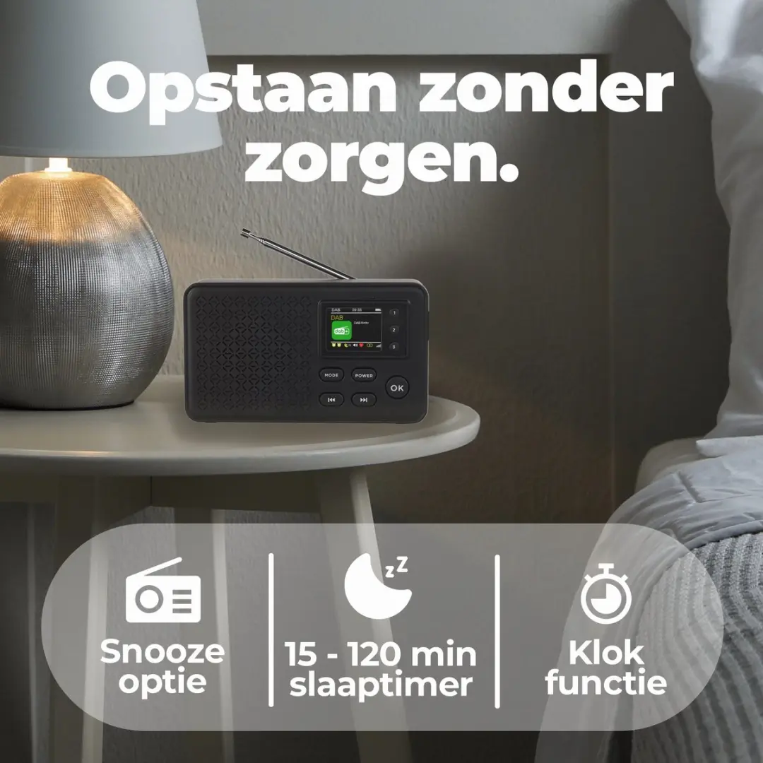 Denver DAB57 DAB+/FM Radio - Bluetooth - 10W - Zwart - afbeelding 6 van 6