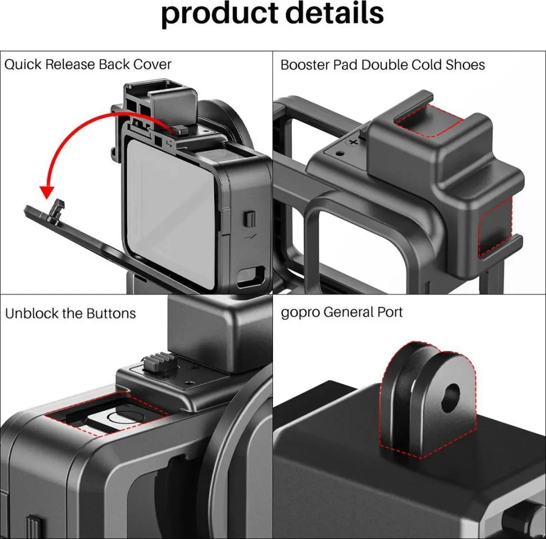 Ulanzi Vlog Cage G9-4 - GoPro Cage - Zwart