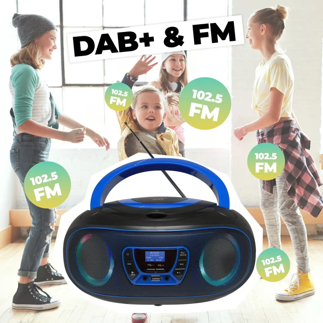 Denver DAB+ Radio CD Speler TDB212BLUE - 36W - Blauw