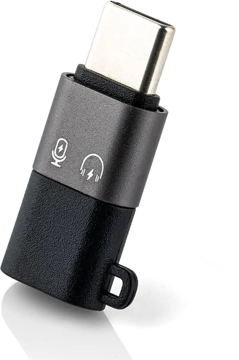 MOJOGEAR Mg-P18 Lightning naar USB-C OTG Adapter - Audio & Microfoon - Zwart