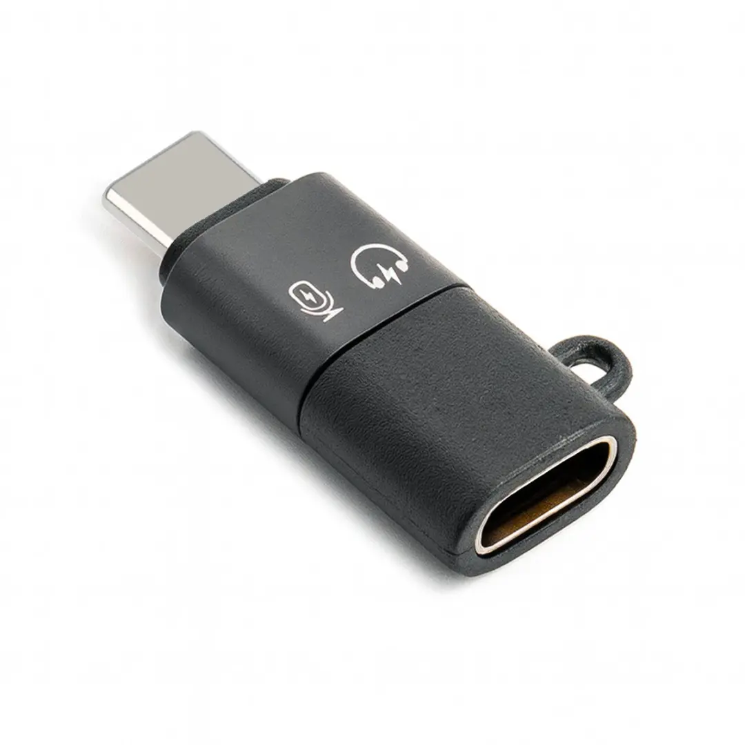 MOJOGEAR Mg-P18 Lightning naar USB-C OTG Adapter - Audio & Microfoon - Zwart