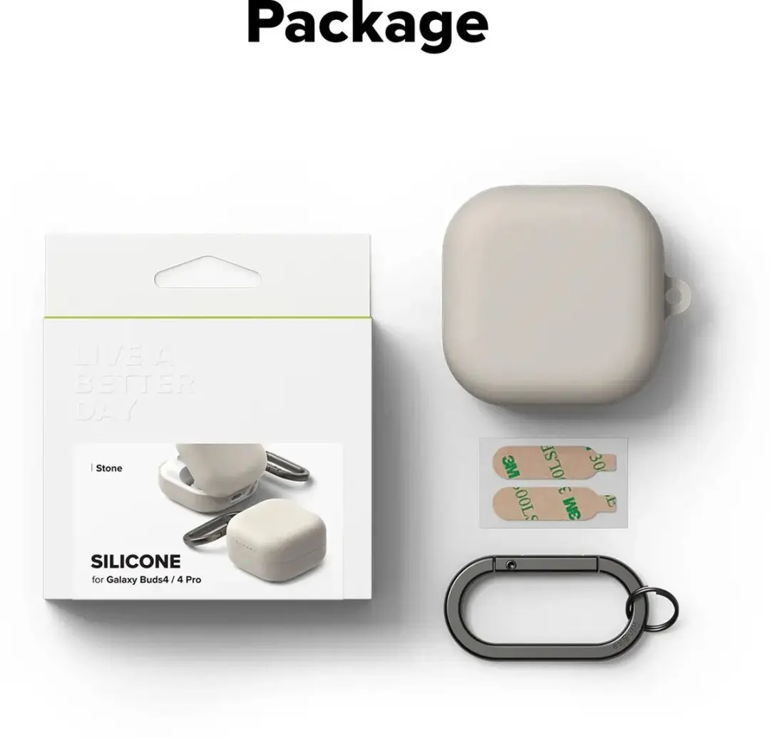 Ringke Silicone Hoesje Samsung Galaxy Buds 4/4 Pro - Beige