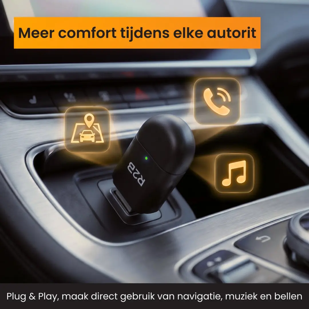 R2B Carplay Dongle - Draadloze Adapter USB-A/USB-C