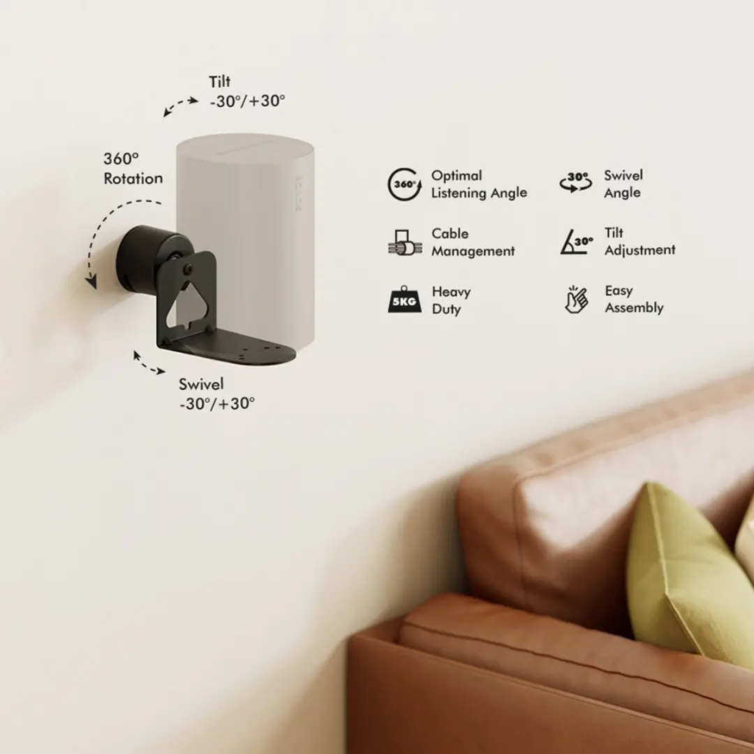Logilink BP0207 Wandhouder Sonos Era 100/300 - Zwart