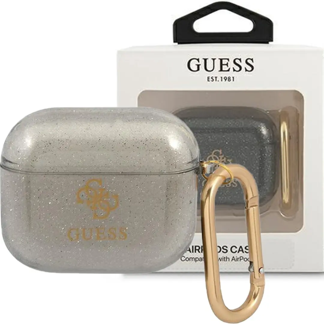 GUESS GUA3UCG4GK AirPods 3 Hoesje - Glitter - Zwart