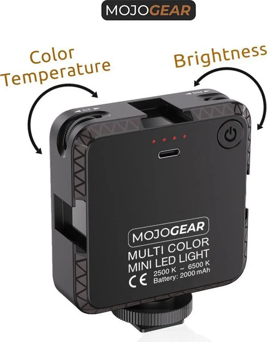MOJOGEAR W64 Mini Videolamp 64-LED - 6W - Zwart