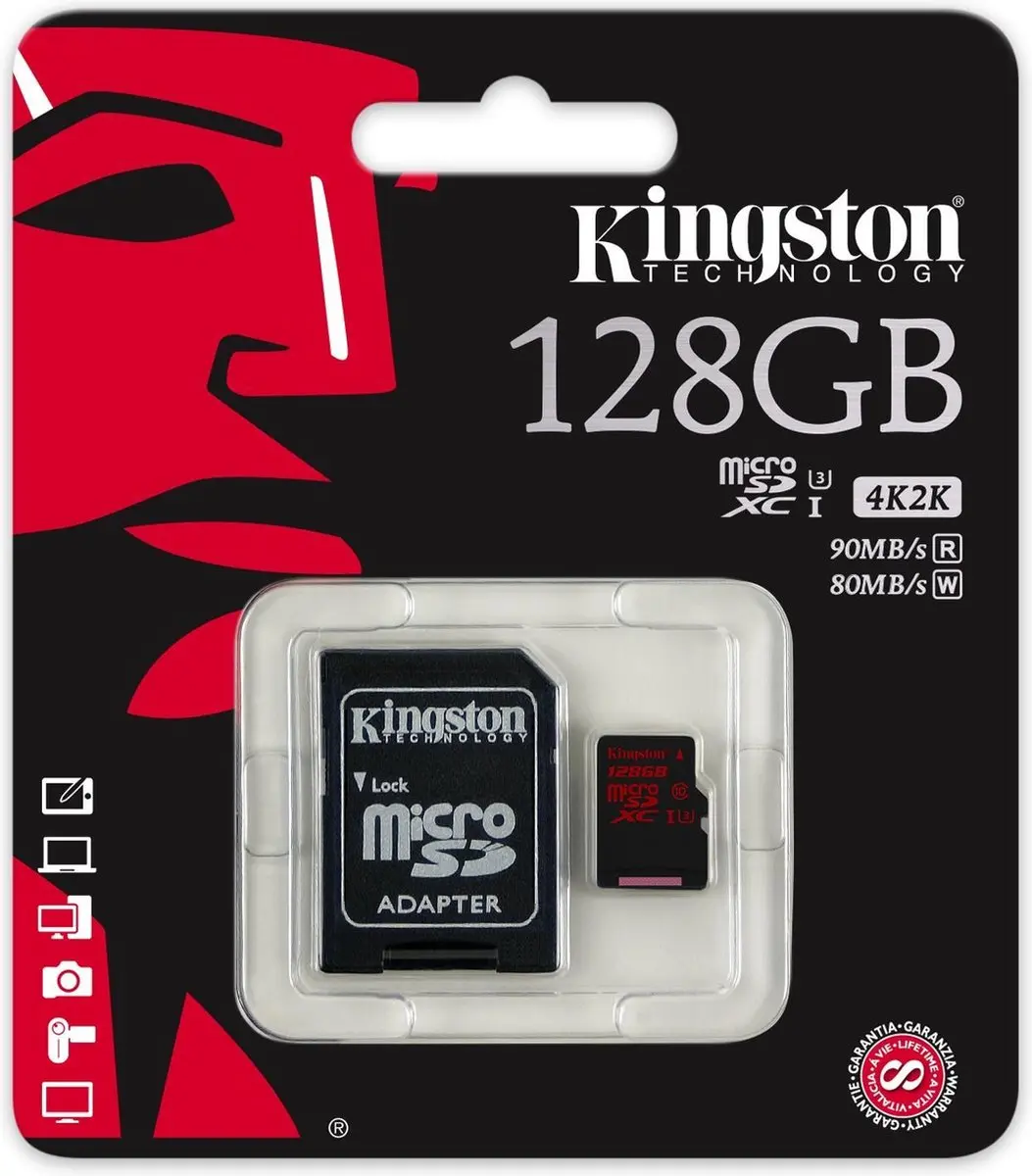 Kingston MicroSDXC UHS-I U3 128GB - A1 - afbeelding 3 van 4