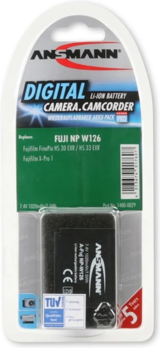 Ansmann A-FUJ NP-W 126 Accu 1020mAh - 7.4V