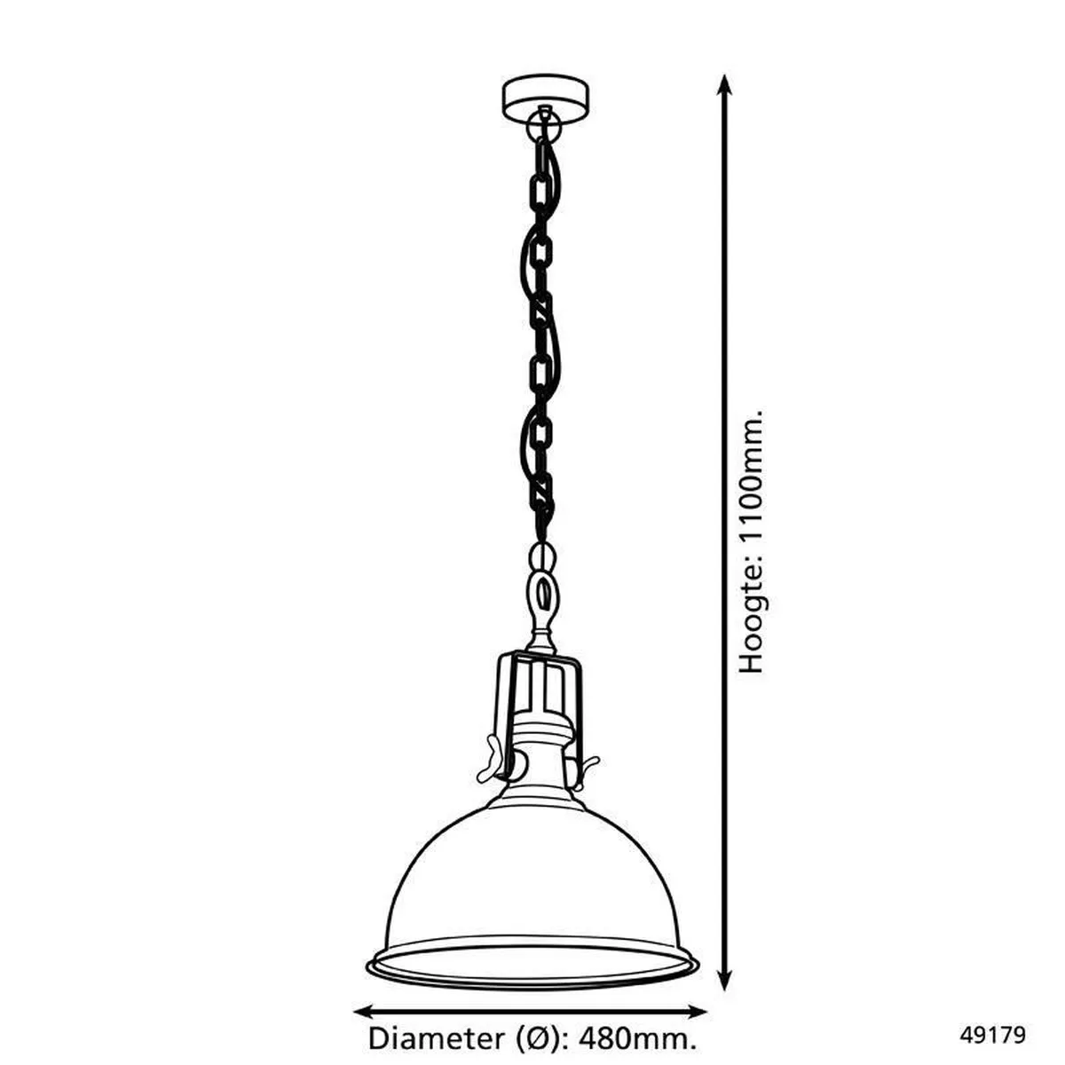 Eglo Grantham Lichts Ø400mm - Chroom - afbeelding 5 van 6
