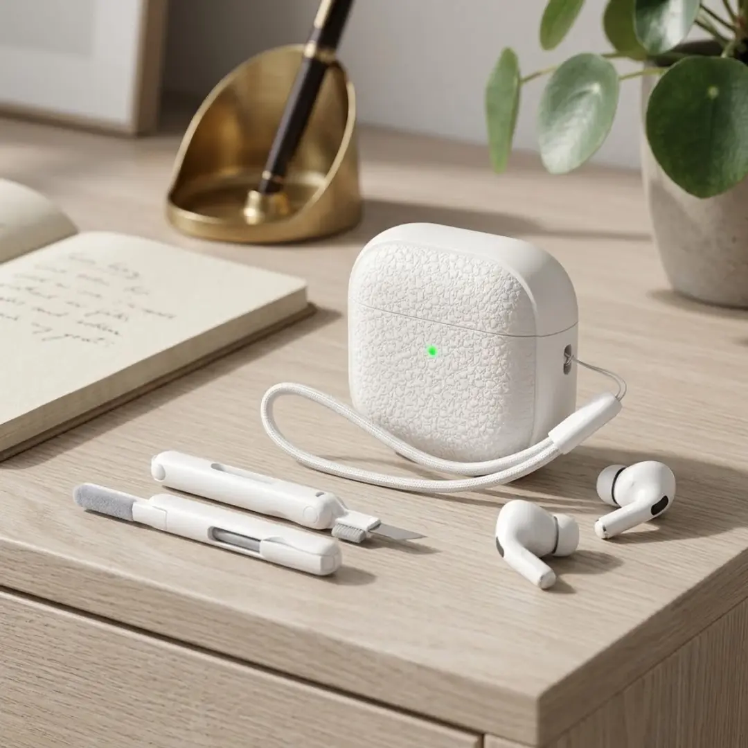 NUVEX Hoesje AirPods Pro 2 - Wit - Inclusief reinigingsset