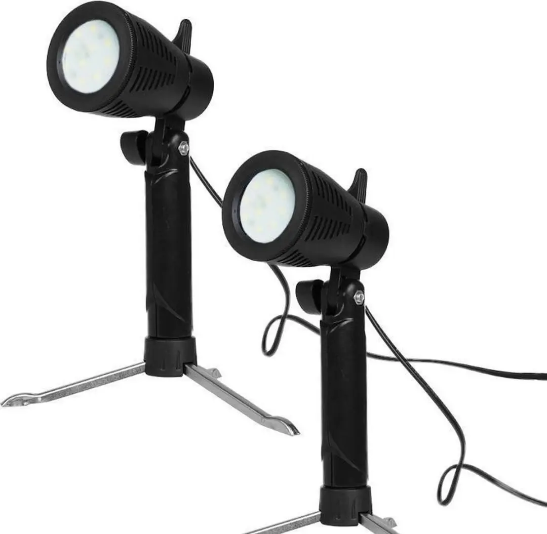 Caruba Portable Fotostudio 40x40x40cm - 2x LED Lampen - 4 Achtergronden