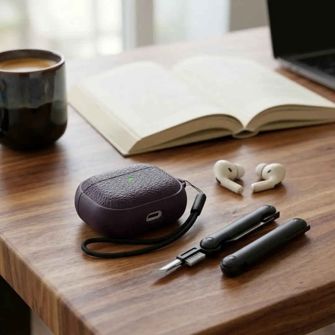 NUVEX Paars Hoesje AirPods Pro 2 - met Reinigingsset