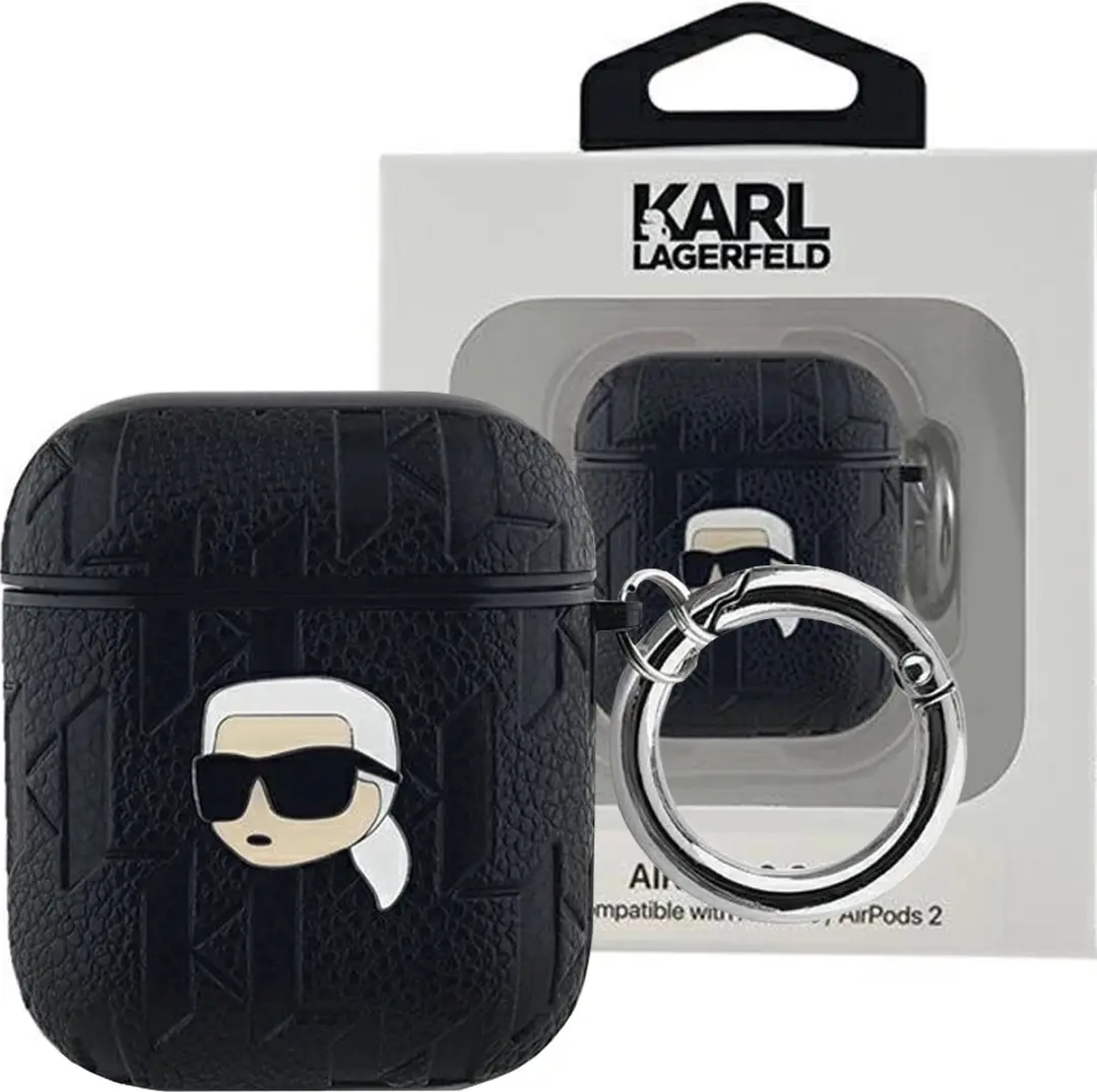 Karl Lagerfeld KLA2PGKIPK Hoesje AirPods 1/2 - Zwart