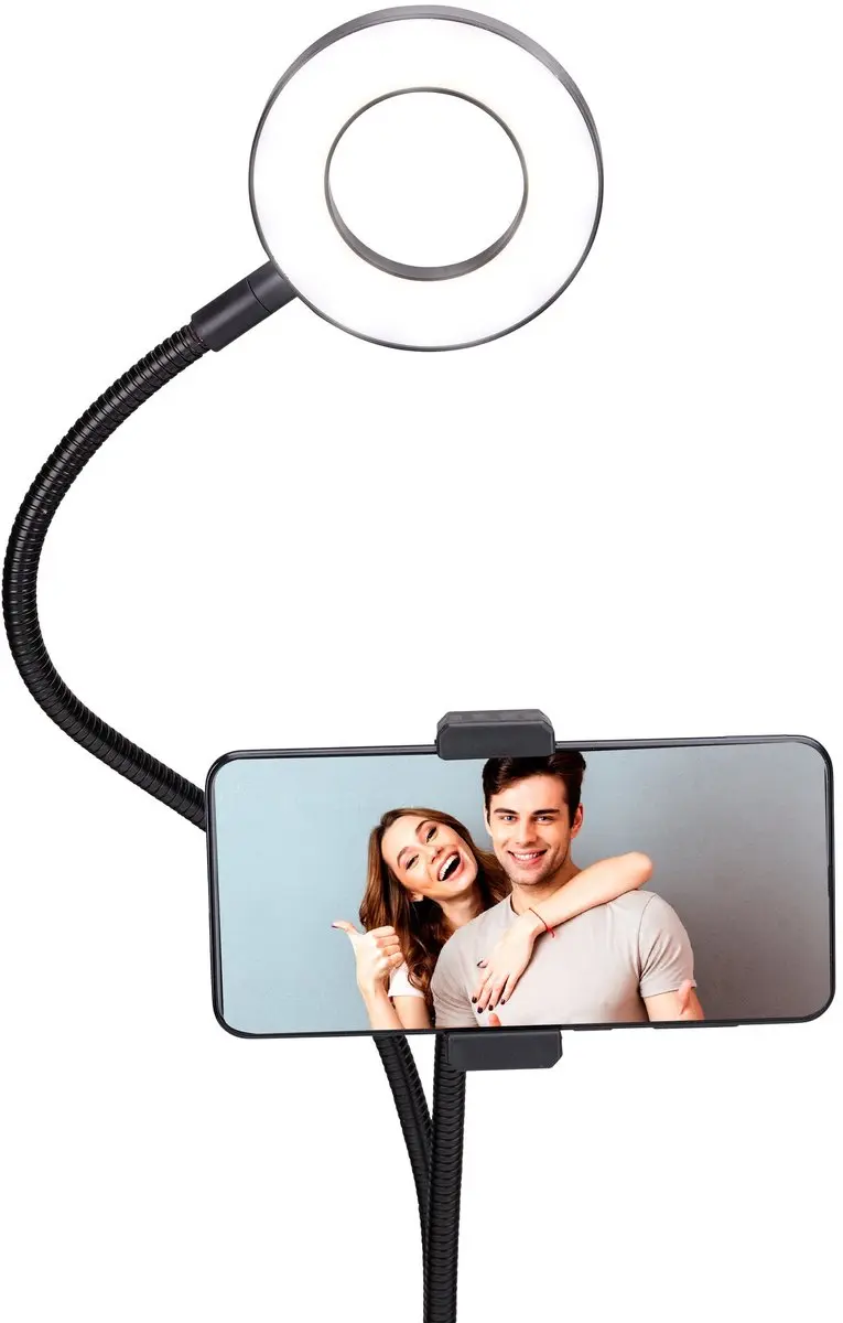 Grundig Ringlamp Ø9cm met Telefoonhouder
