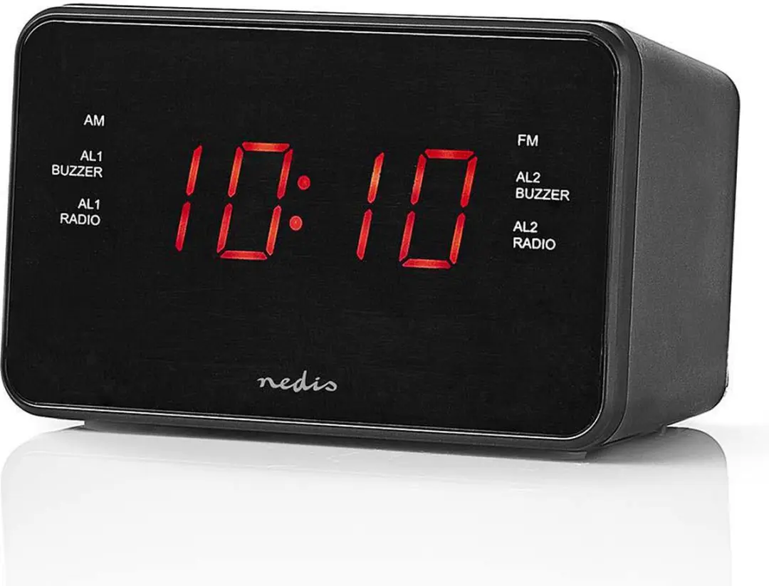 Nedis CLAR002BK Wekkerradio - LED Tijdprojectie - AM/FM - Zwart - afbeelding 6 van 6