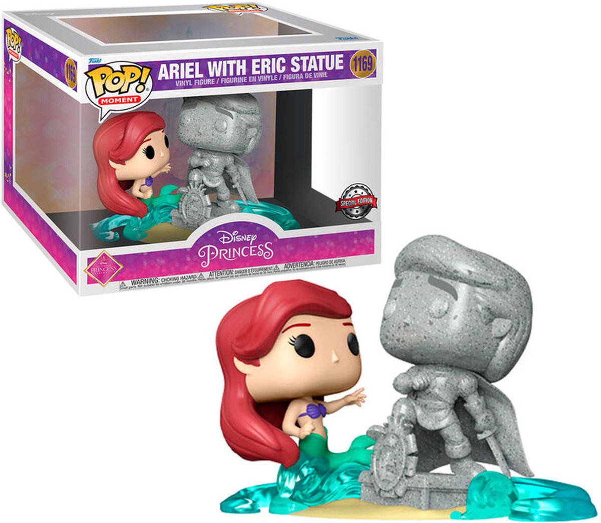 Funko Ariel The Little Mermaid - POP! Moment Ultimate Princess - Ariel & Statue Eric 9 cm Verzamelfiguur - Multicolours