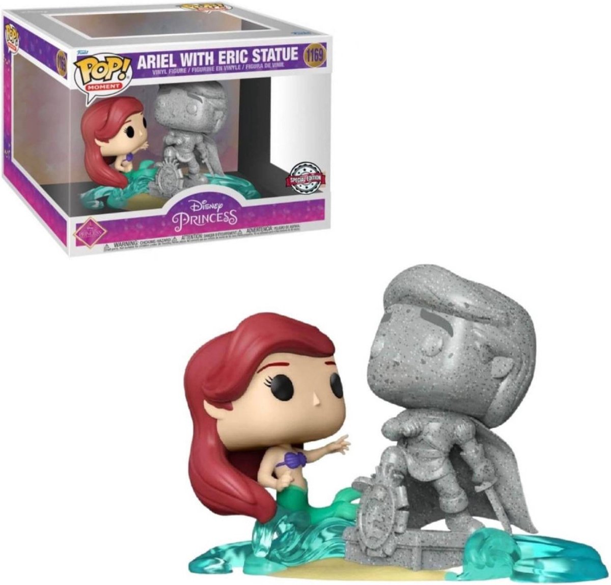 Funko Ariel The Little Mermaid - POP! Moment Ultimate Princess - Ariel & Statue Eric 9 cm Verzamelfiguur - Multicolours