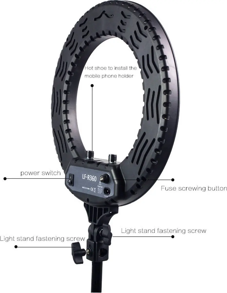 Caruba Round Vlogger 12" LED Set - 432 LED - 3200K - Zwart