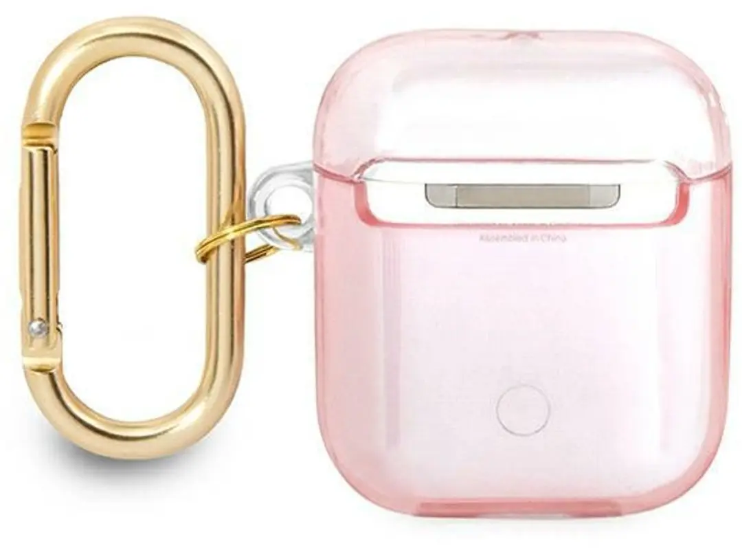 GUESS TPU Printed Stripe Case Apple AirPods 1 & 2 - Roze