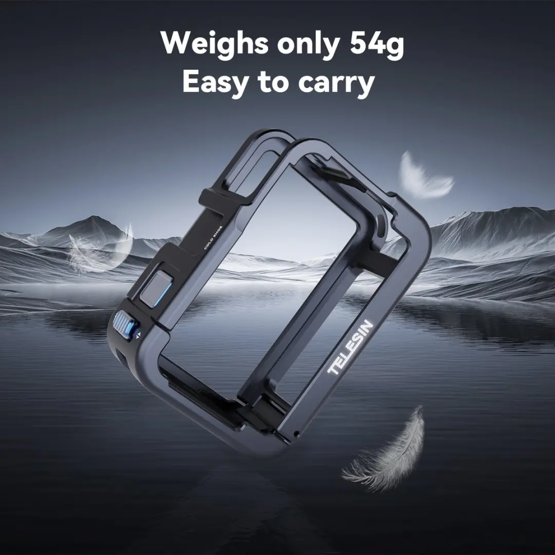 Telesin Metalen Cage DJI Osmo Action 3/4/5 - Grijs - afbeelding 6 van 6
